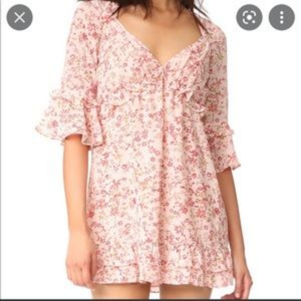 For Love and Lemons Light Pink Floral Churro Dress - Picture 2 of 9